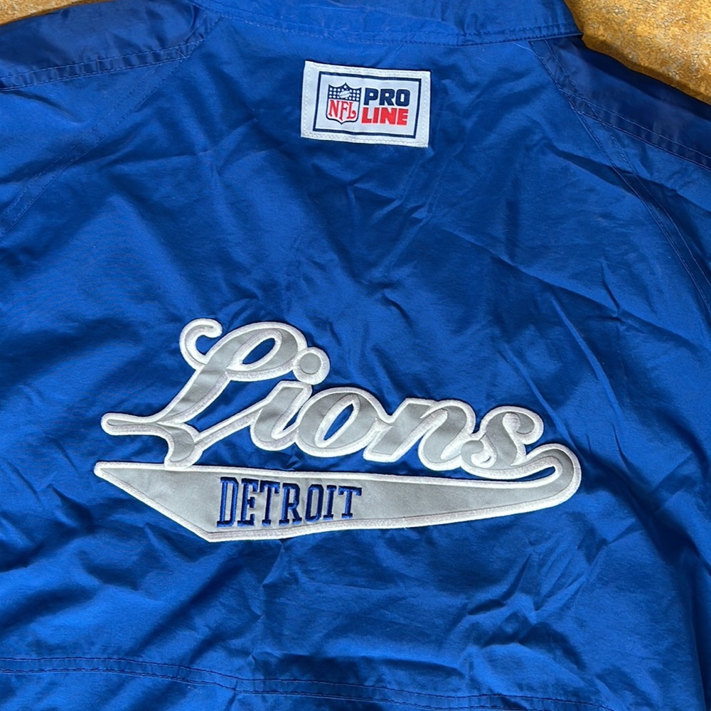 Detroit Lions NFL ProLine Reebok Zipper Windbreaker Jacket